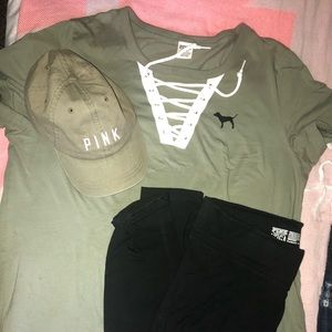 GREEN PINK T-SHIRT👚